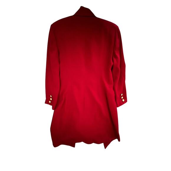 VTG 100% Wool Jacket Dress Women’s 10 Gold Anchor Buttons Red Dress Career - Picture 4 of 10